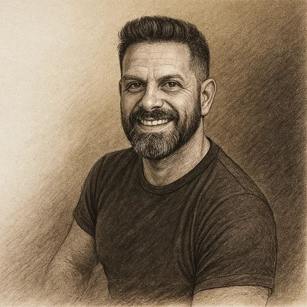 Illustrated portrait of Zaheer Merali